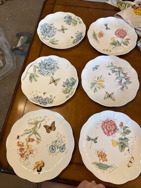 6 Beautiful Lenox 11 In. Dinner Plates Butterfly Meadow
